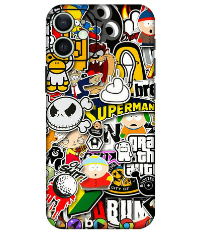 Image of a phone case featuring a mobile skin with a graphic design.