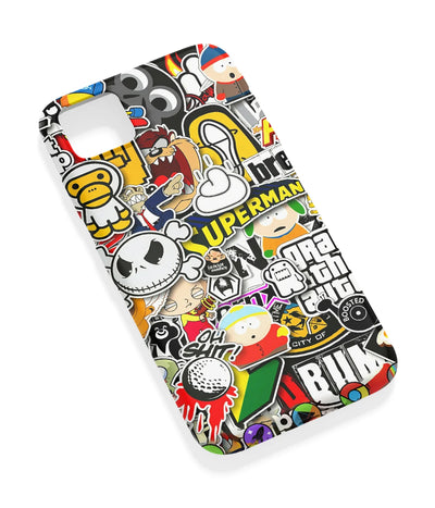 An angled view of a soft silicone case featuring a vibrant design.