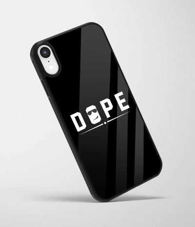 An angled view of a glass phone case featuring a vibrant design.