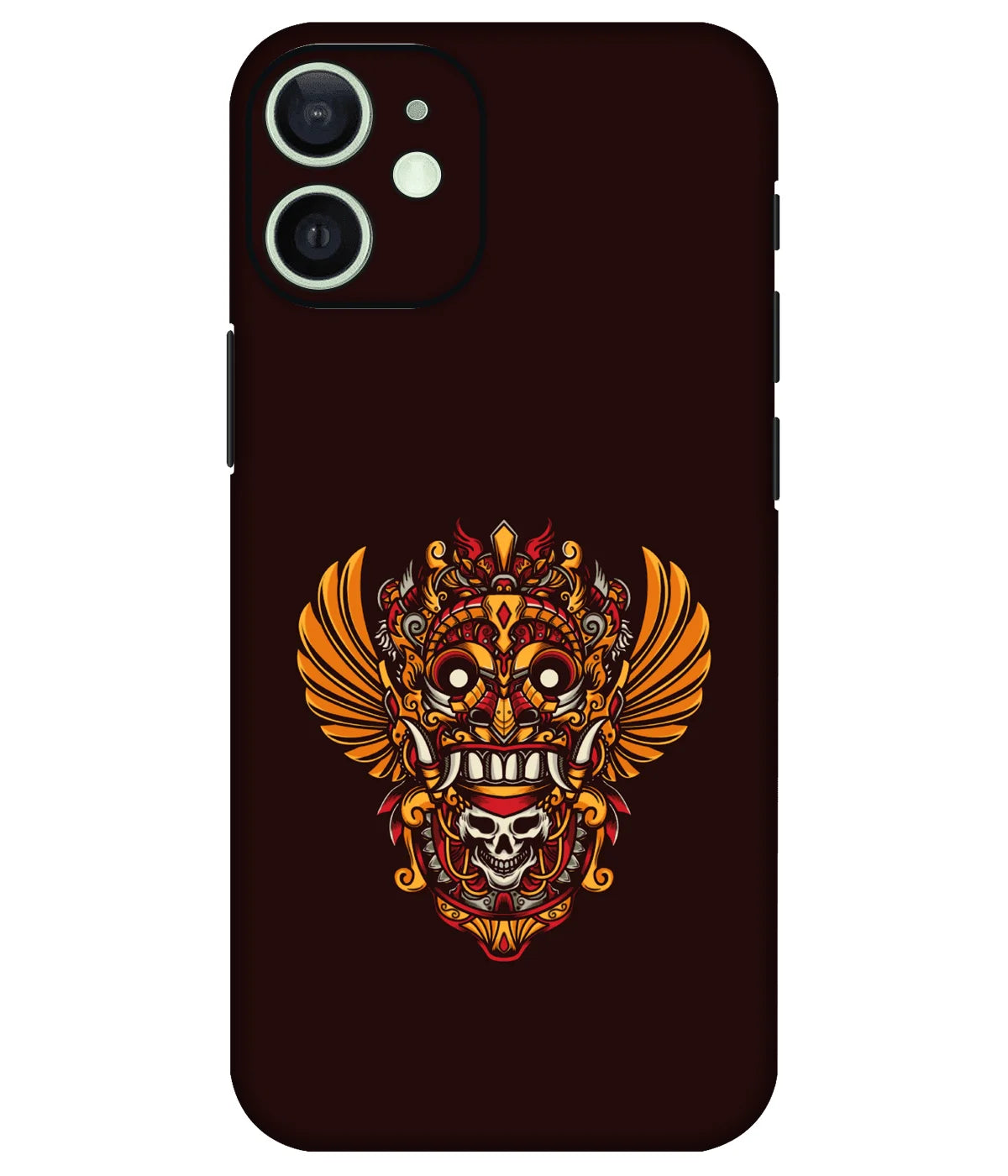 Image of a phone case featuring a mobile skin with a graphic design.