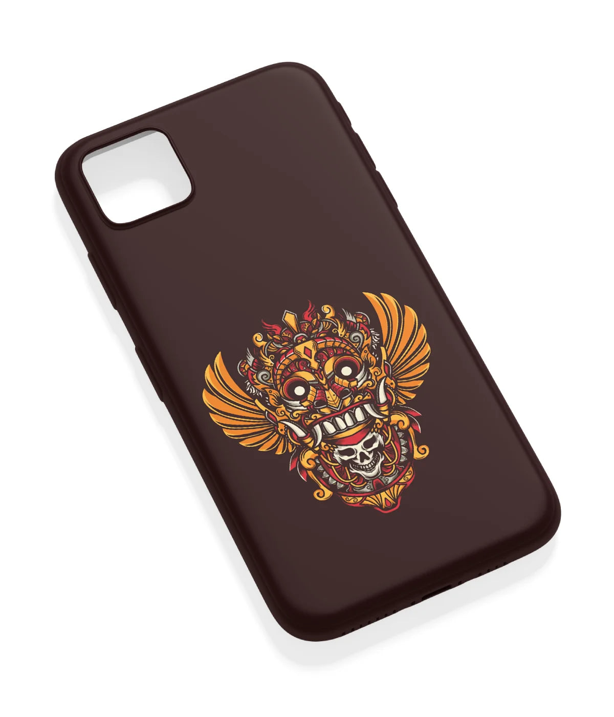 An angled view of a soft silicone case featuring a vibrant design.