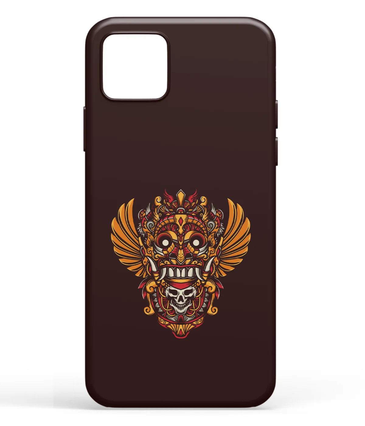 A front-on view of soft silicone phone case with a colorful design.