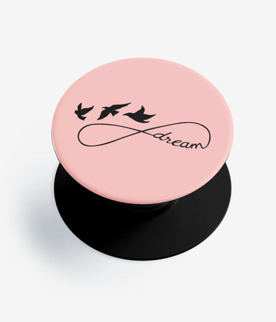 A top-down view of a phone grip holder on a clean white background