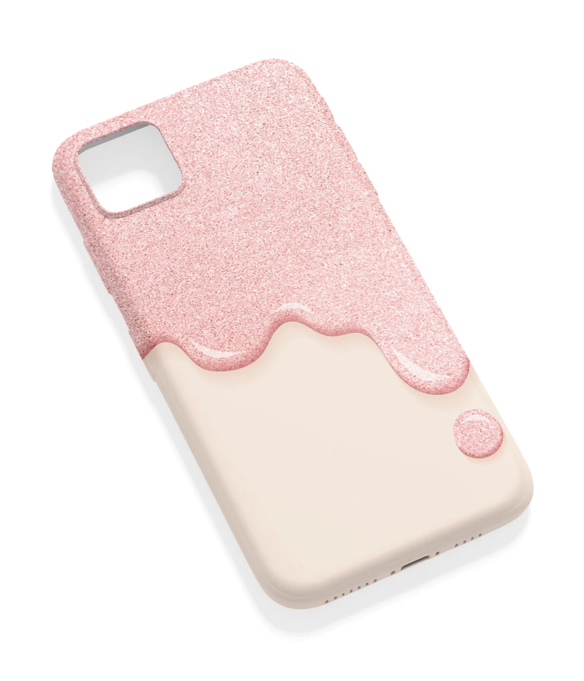 An angled view of a soft silicone case featuring a vibrant design.