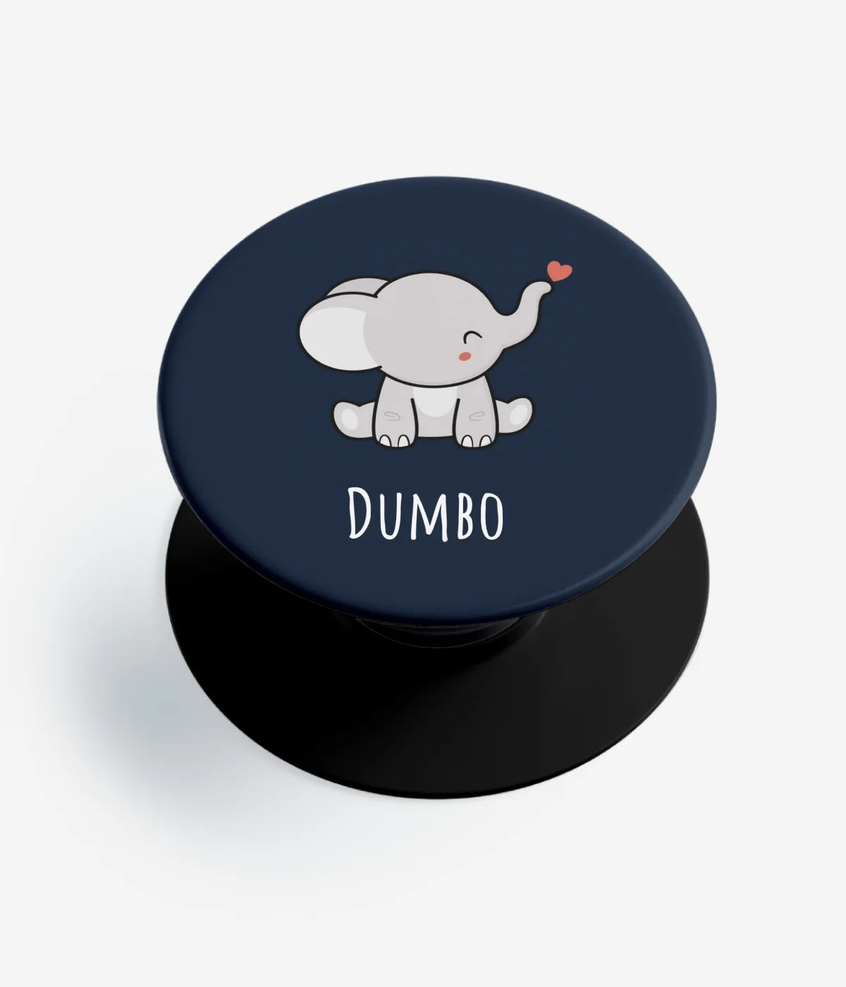 A top-down view of a phone grip holder on a clean white background