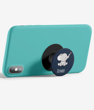 An image demonstrating how to use the phone grip as a stand to hold a mobile phone in landscape mode for hands-free viewing