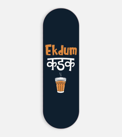 Mobile phone grip slider with a colorful design on a white background