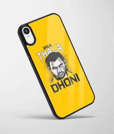 An angled view of a glass phone case featuring a vibrant design.