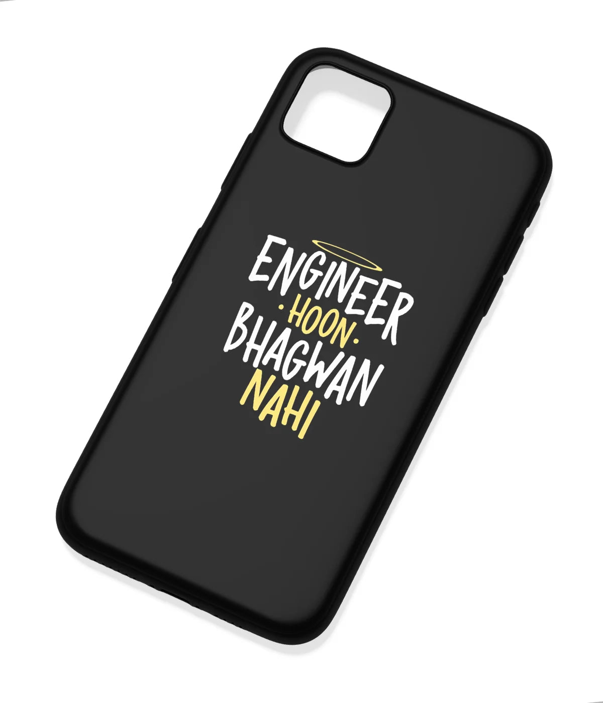 An angled view of a soft silicone case featuring a colorful design.