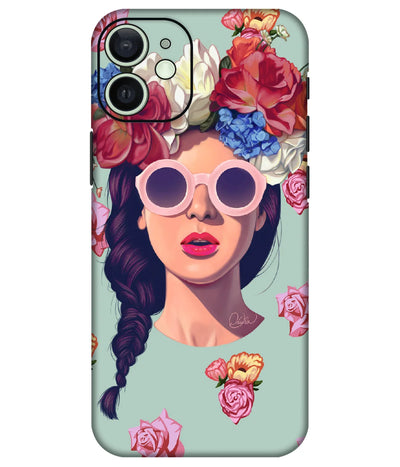 Image of a phone case featuring a mobile skin with a graphic design.