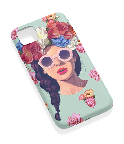 An angled view of a soft silicone case featuring a vibrant design.