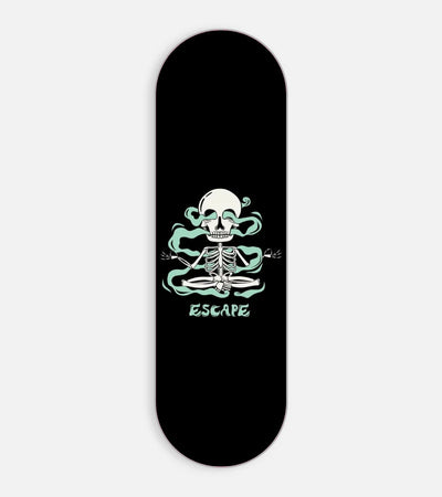 Mobile phone grip slider with a colorful design on a white background