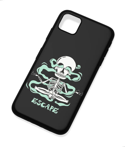 An angled view of a soft silicone case featuring a colorful design.