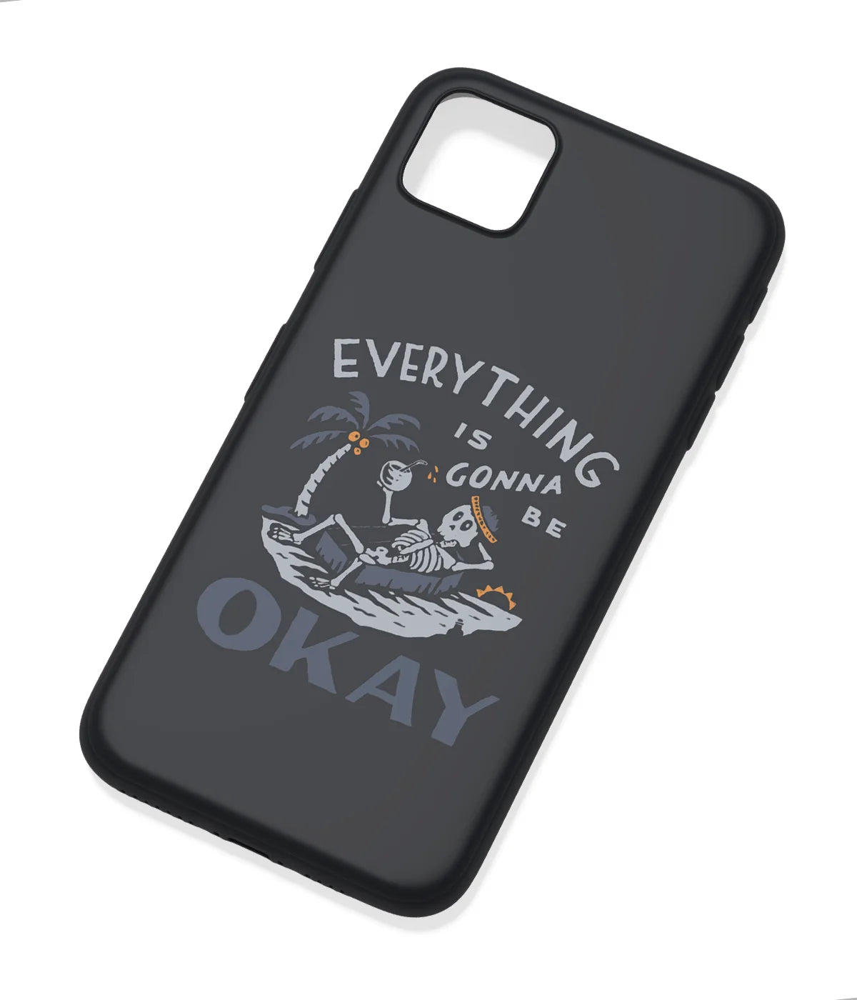 An angled view of a soft silicone case featuring a colorful design.