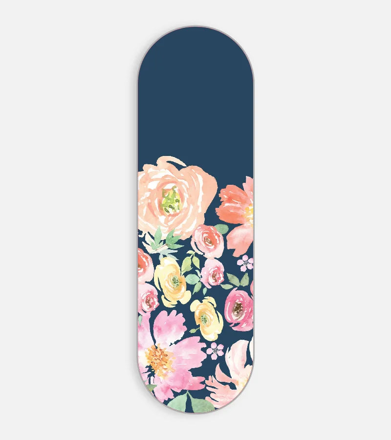 Mobile phone grip slider with a colorful design on a white background