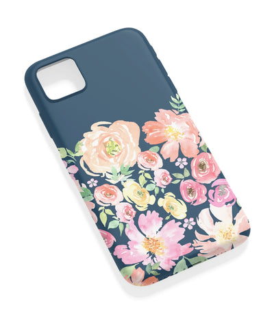 An angled view of a soft silicone case featuring a vibrant design.