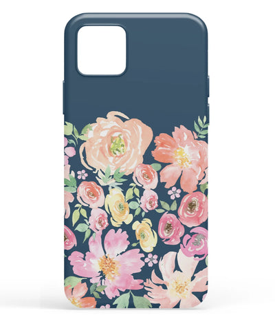 A front-on view of soft silicone phone case with a colorful design.