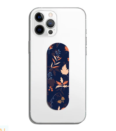 A phone grip slider applied to the back of a smartphone.