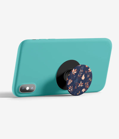 An image demonstrating how to use the phone grip as a stand to hold a mobile phone in landscape mode for hands-free viewing