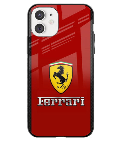 A front-on view of a glass phone case with a colorful design.