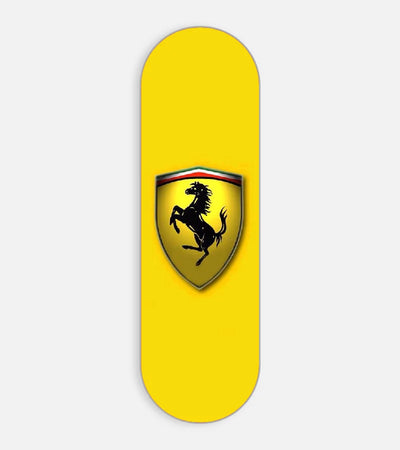 Mobile phone grip slider with a colorful design on a white background