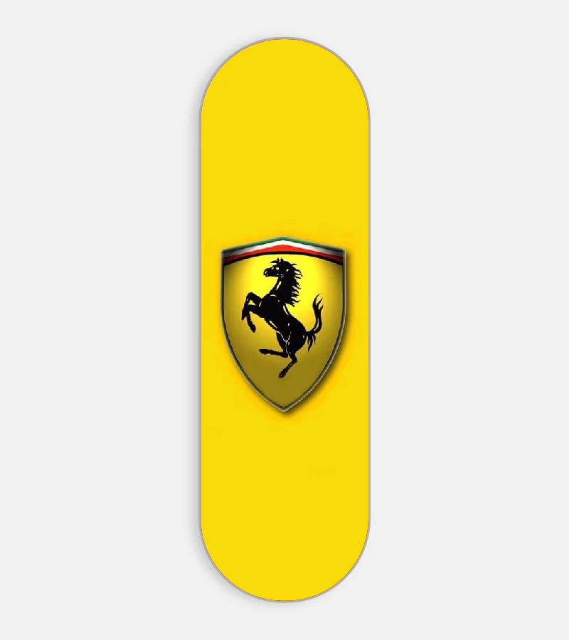 Mobile phone grip slider with a colorful design on a white background
