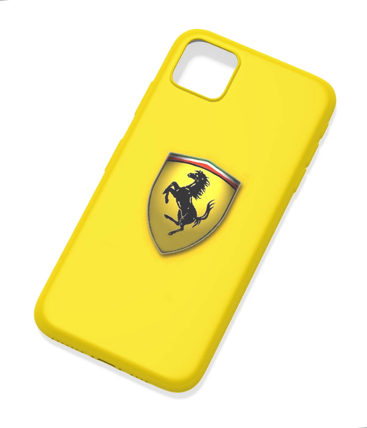 An angled view of a soft silicone case featuring a colorful design.