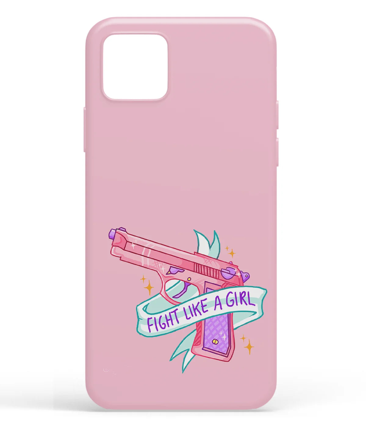 A front-on view of soft silicone phone case with a colorful design.