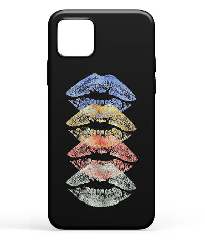 A front-on view of soft silicone phone case with a colorful design.