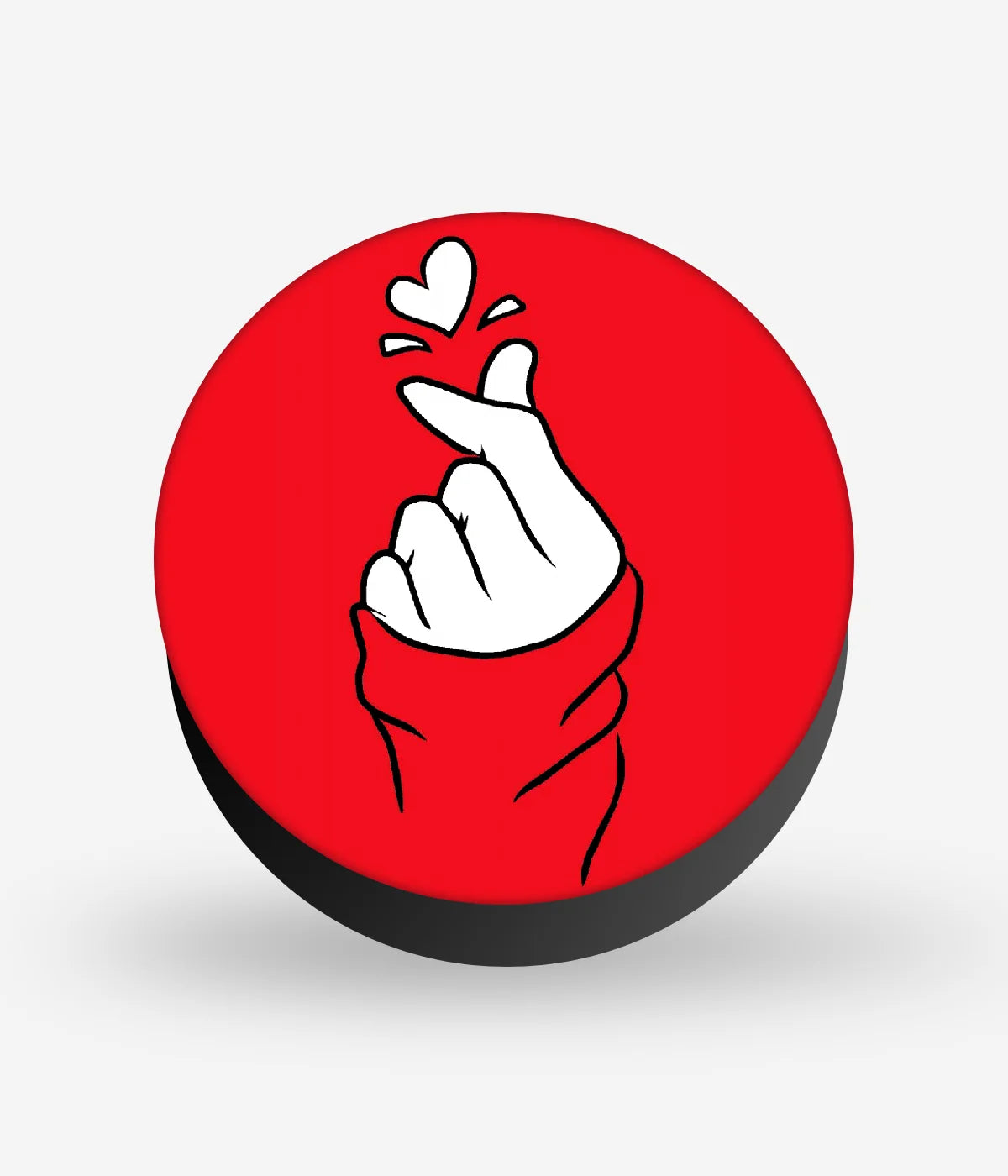 Mobile phone grip with a colorful design on a white background