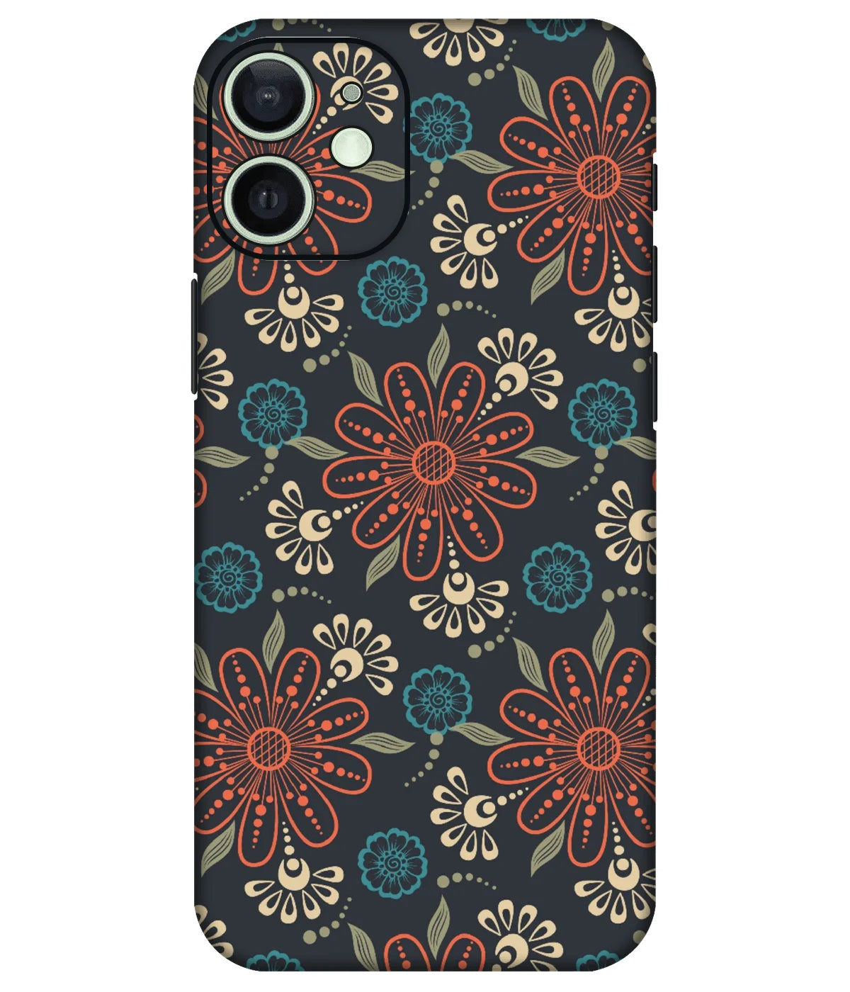 Image of a phone case featuring a mobile skin with a graphic design.
