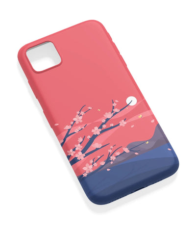 An angled view of a soft silicone case featuring a vibrant design.