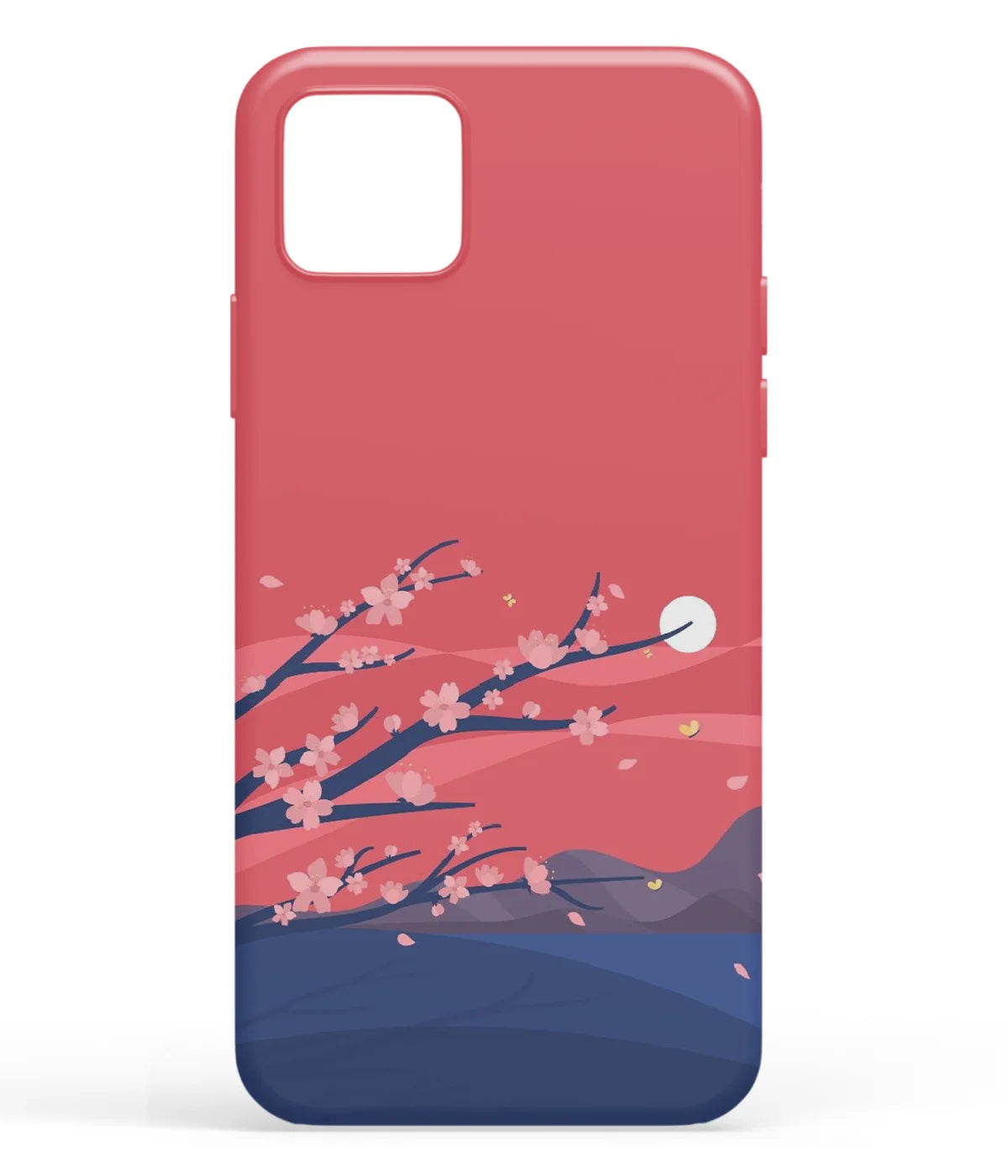 A front-on view of soft silicone phone case with a colorful design.