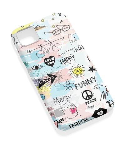 An angled view of a soft silicone case featuring a vibrant design.