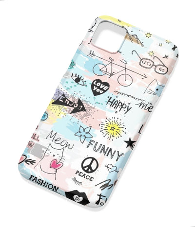An angled view of a soft silicone case featuring a colorful design.