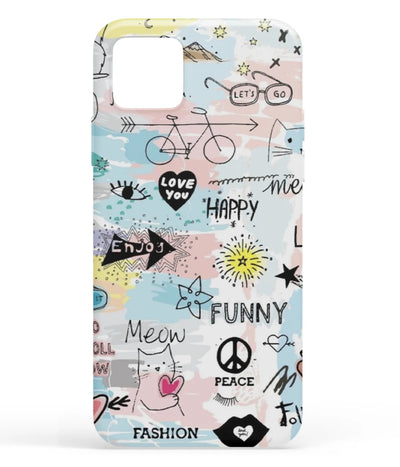 A front-on view of soft silicone phone case with a colorful design.