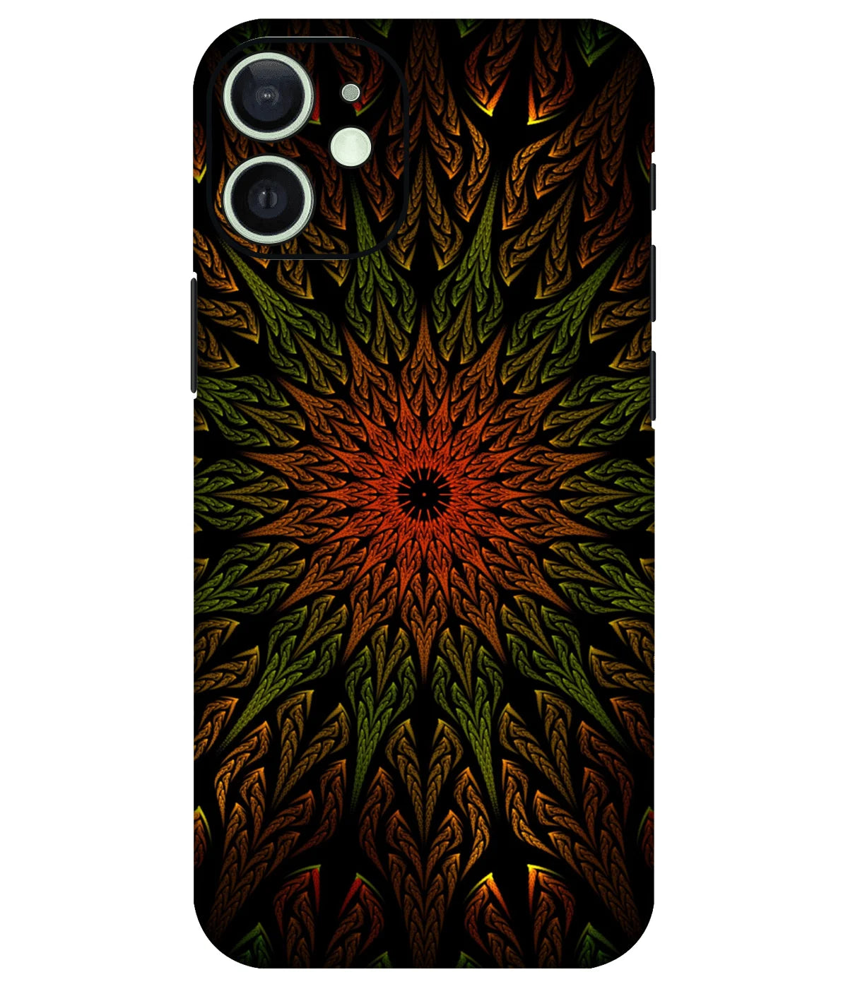 Image of a phone case featuring a mobile skin with a graphic design.