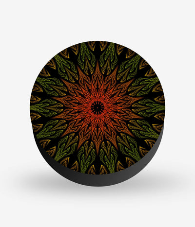 Mobile phone grip with a colorful design on a white background