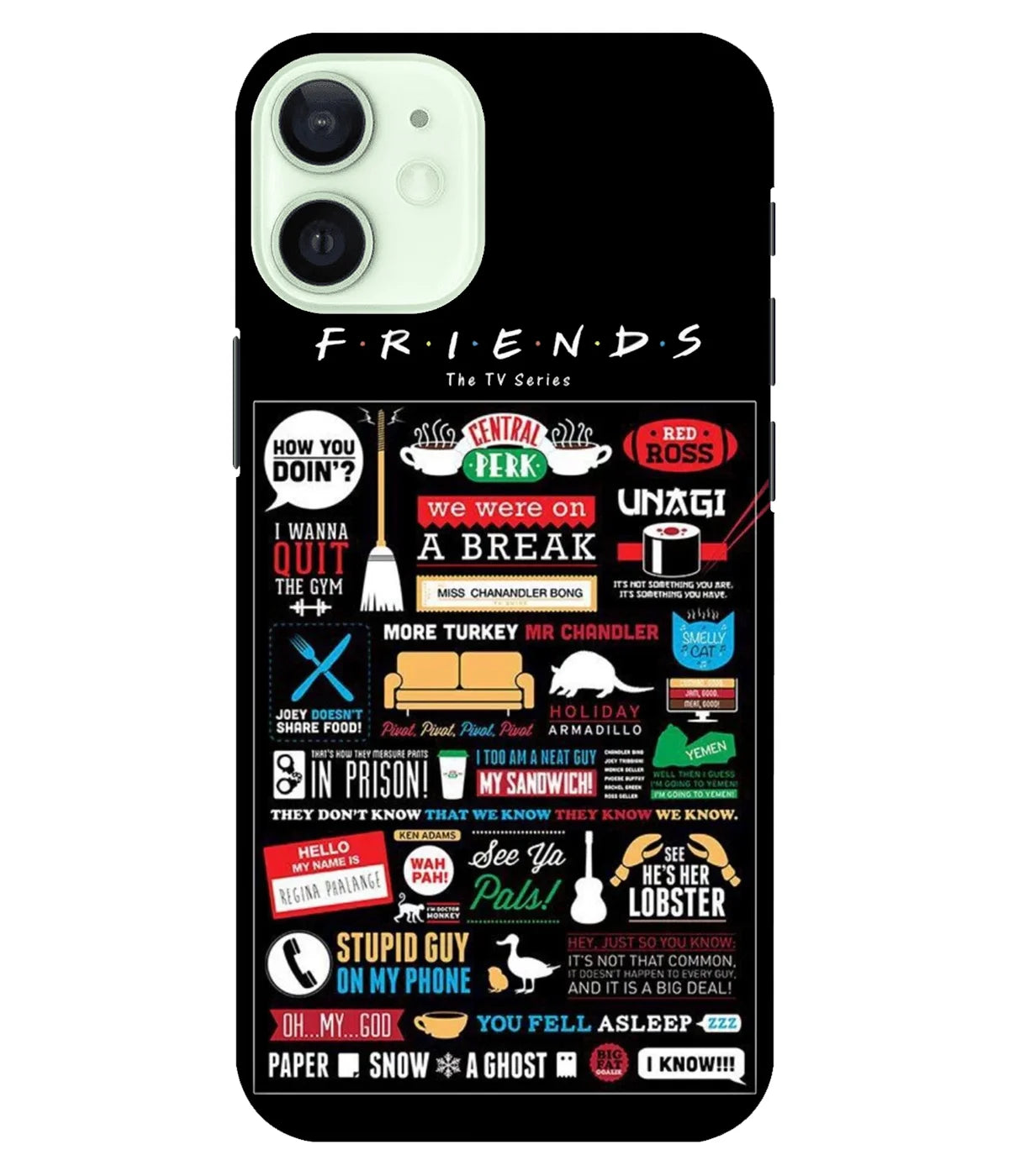 A product shot of a slim hard case with a colorful design.