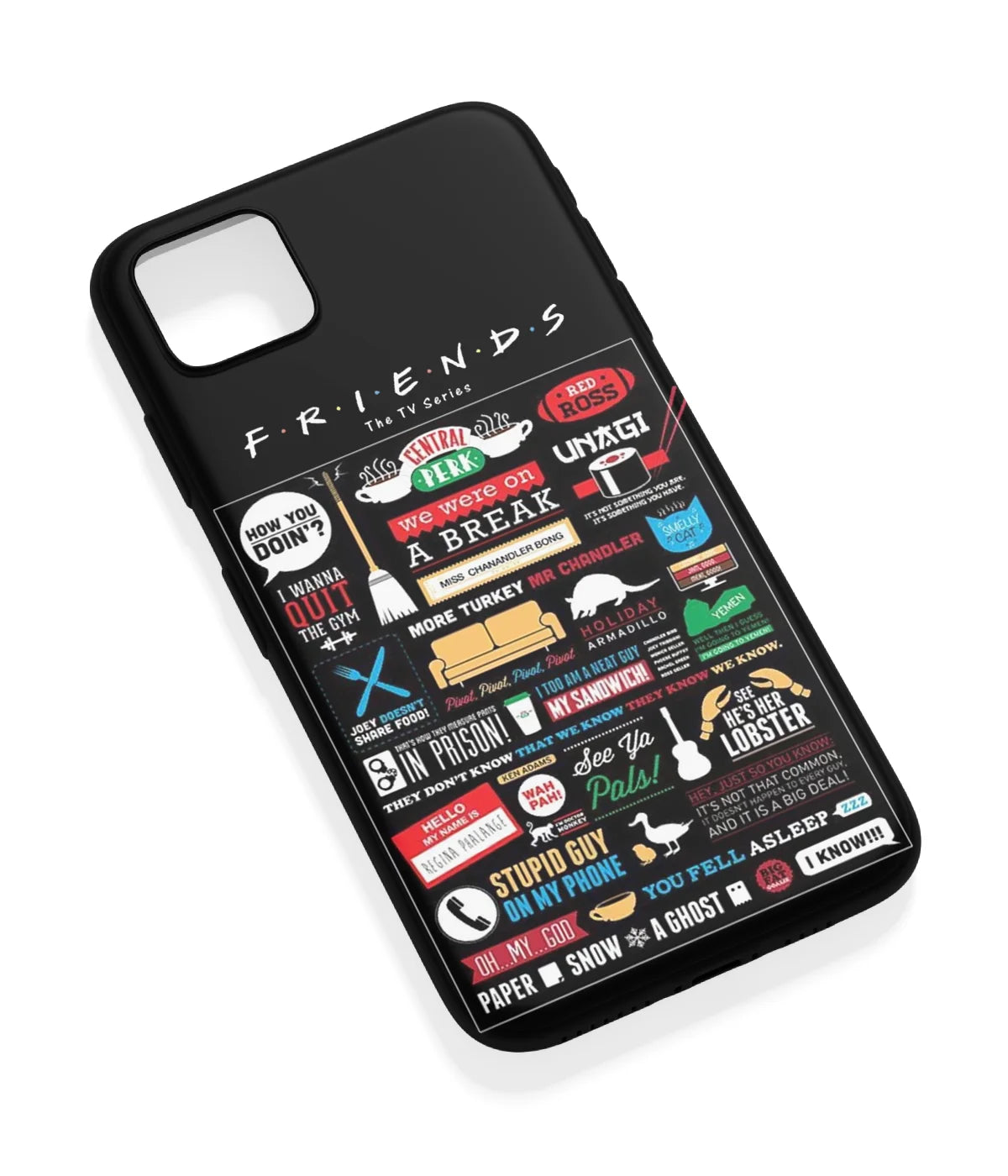 An angled view of a soft silicone case featuring a vibrant design.