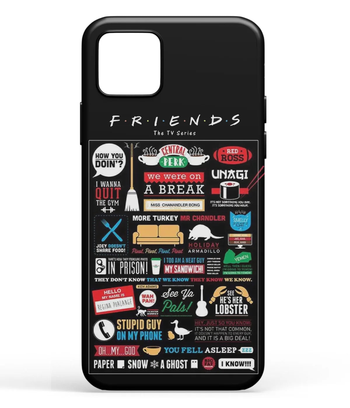 A front-on view of soft silicone phone case with a colorful design.