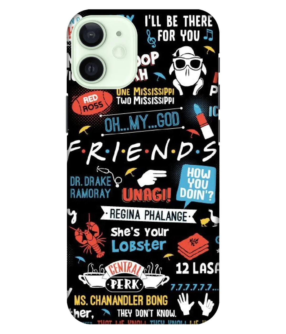 A product shot of a slim hard case with a colorful design.