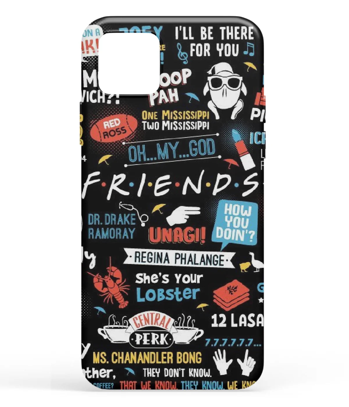 A front-on view of soft silicone phone case with a colorful design.