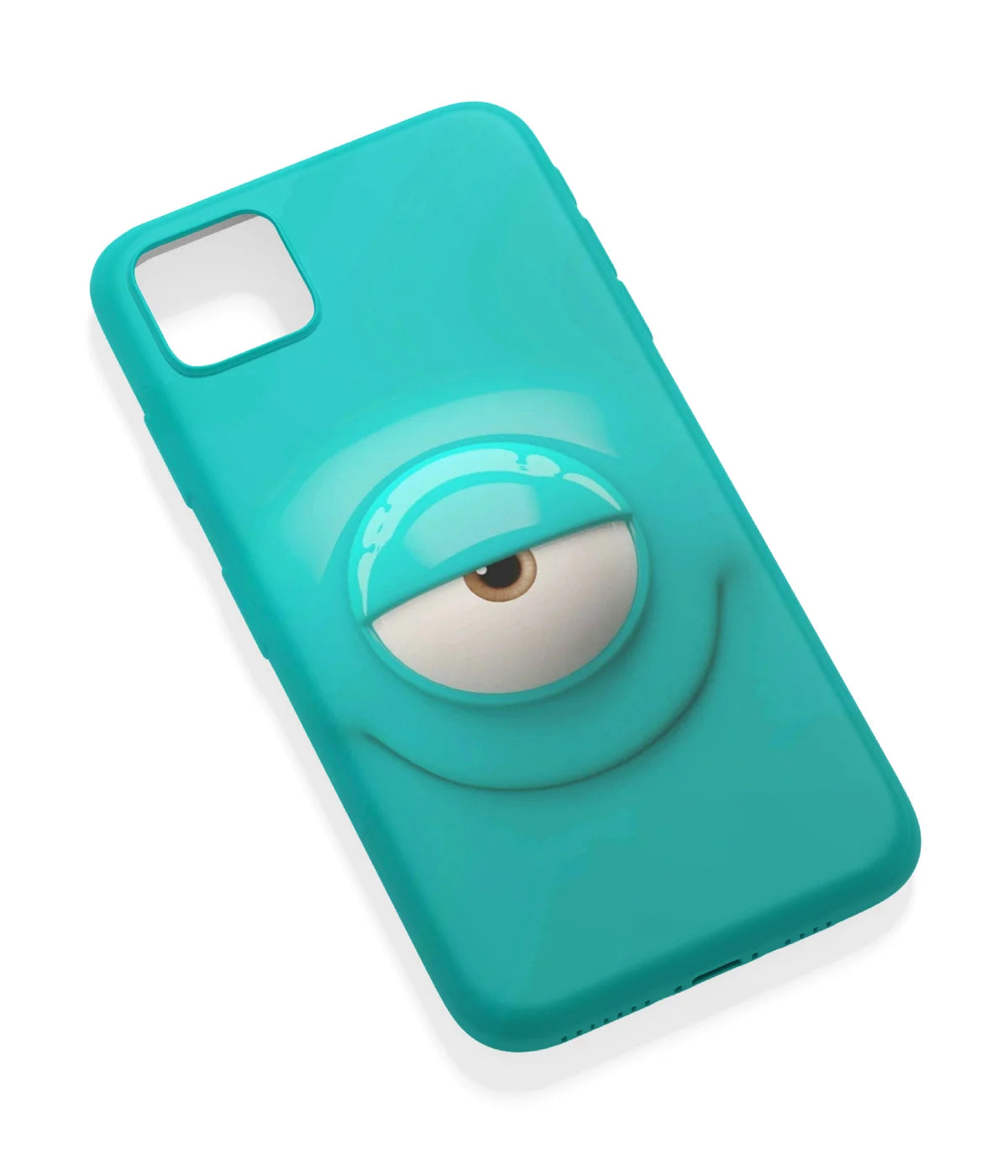 An angled view of a soft silicone case featuring a vibrant design.
