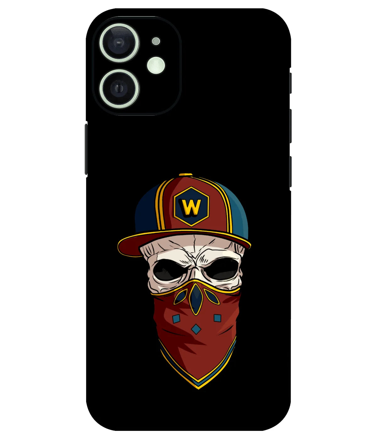 Image of a phone case featuring a mobile skin with a graphic design.