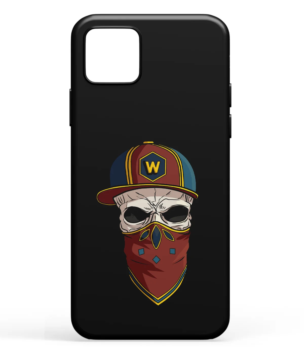 A front-on view of soft silicone phone case with a colorful design.