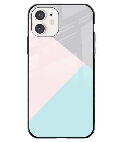 A front-on view of a glass phone case with a colorful design.