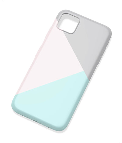 An angled view of a soft silicone case featuring a colorful design.