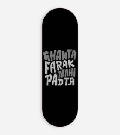 Mobile phone grip slider with a colorful design on a white background