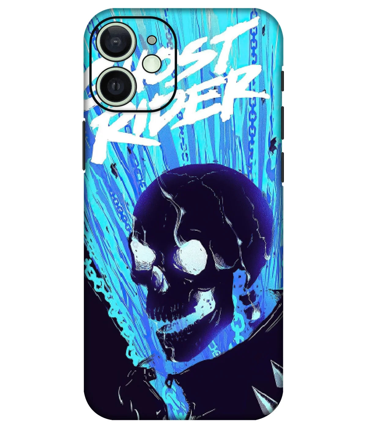 Image of a phone case featuring a mobile skin with a graphic design.